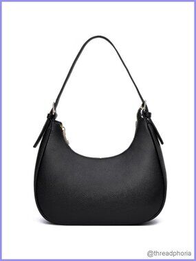 Small Crescent Shoulder Bags Women Hobo Vegan Leather Purse Underarm